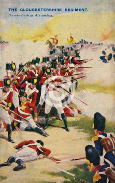 'The Gloucestershire Regiment. Back-to-Back at Alexandria', 1801, (1939).  Artist: Unknown.