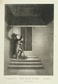 The Glow Worm'; a watchman with his lantern in Lansdown Passage, Westminster, London, c1820. Artist: George Hayter