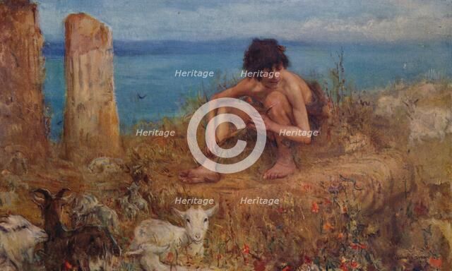 'The Goatherd', 1895. Artist: John MacAllan Swan.