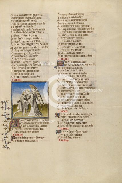 The God of Love Kissing the Lover; Roman de la Rose about 1405. Creator: Unknown.