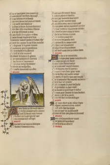 The God of Love Kissing the Lover; Roman de la Rose about 1405. Creator: Unknown
