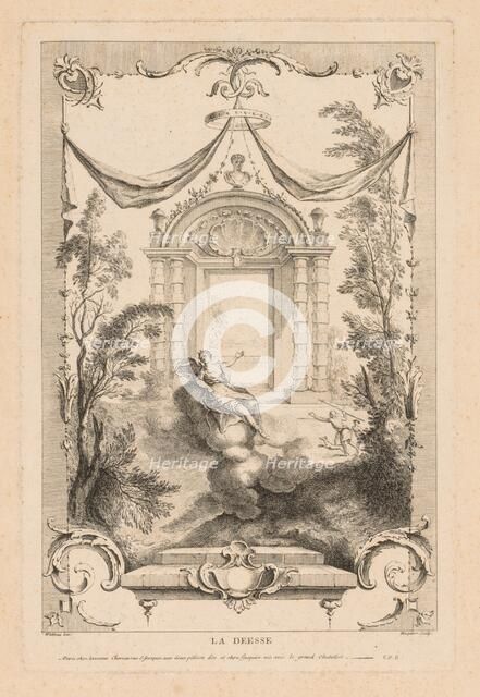 The Goddess, Diana on the Clouds. Creator: Gabriel Huquier (French, 1695-1772).