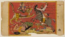 The Goddess in Battle (recto); The Goddess with Her Vanquished Foes (verso)..., c1700. Creator: Unknown