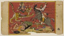 The Goddess in Battle (recto); The Goddess with Her Vanquished Foes (verso)..., c1700. Creator: Unknown