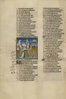 The Goddess of Fortune Turning the Wheel in the Presence of Heraclitus..., about 1405. Creator: Unknown