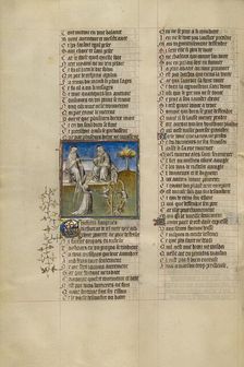 The Goddess of Fortune Turning the Wheel in the Presence of Heraclitus..., about 1405. Creator: Unknown