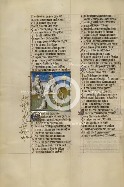 The Goddess of Fortune Turning the Wheel in the Presence of Heraclitus..., about 1405. Creator: Unknown.