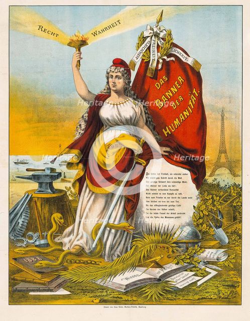 The Goddess of Liberty with hammer and anvil. Artist: Anonymous  