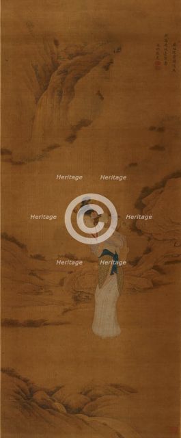 The goddess Magu with a basket of flowers, Qing Dynasty (1645-1911). Artist: Unknown.