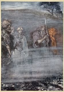 The Gods grow wan and aged at the loss of Freia 1910. Creator: Arthur Rackham