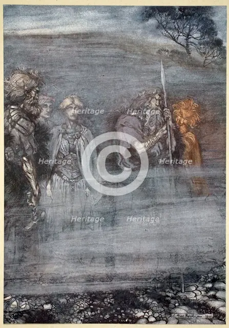 'The Gods grow wan and aged at the loss of Freia', 1910.  Creator: Arthur Rackham.
