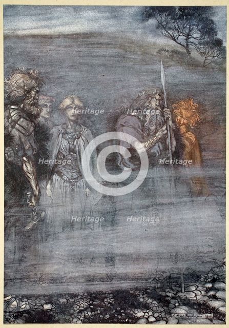 'The Gods grow wan and aged at the loss of Freia', 1910.  Creator: Arthur Rackham.