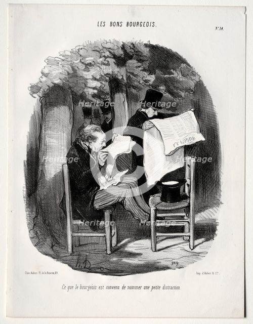 The Good Bourgeois, plate 14: What the bourgeois consider a distraction, 1846. Creator: Honoré Daumier (French, 1808-1879).
