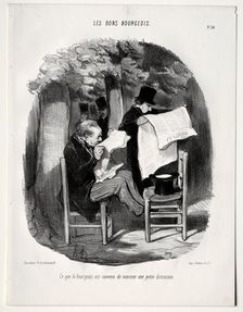 The Good Bourgeois, plate 14: What the bourgeois consider a distraction, 1846. Creator: Honoré Daumier (French, 1808-1879)