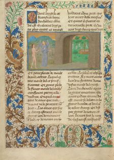 The Good But Not Very Good are Nourished by a Fountain; Les Visions du chevalier Tondal, 1475. Creator: Simon Marmion