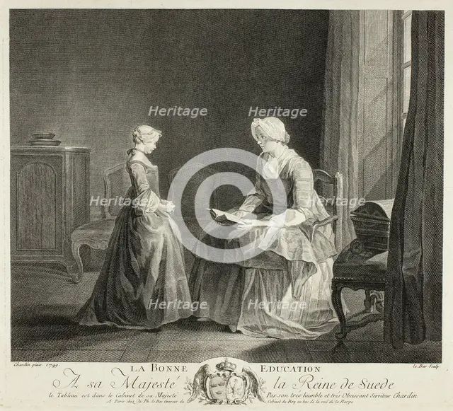 The Good Education, 1749. Creator: Jacques Philippe Le Bas.