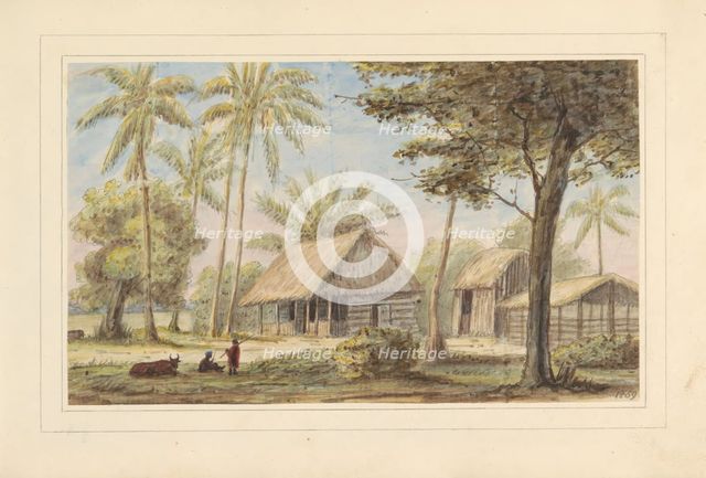 The Good Expectation at the Wanica Canal; from an album of drawings of Suriname, 1859. Creator: Jacob van Geffen.