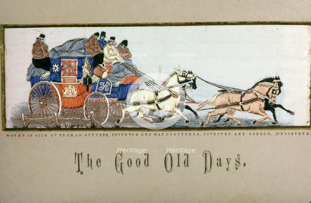 The Good Old Days (also known as "The London and York Royal Mail Coach"), Coventry, After 1879. Creator: Thomas Stevens.