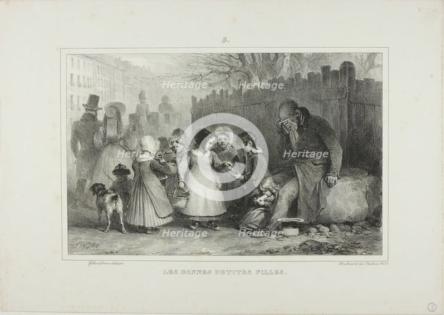 The Good Little Girls, 1832. Creator: Auguste Raffet.