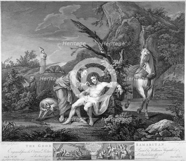 'The Good Samaritan', 1772. Creators: Simon François Ravenet, JM Delatre.