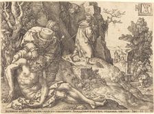 The Good Samaritan Ministering to the Traveler, 1554. Creator: Heinrich Aldegrever