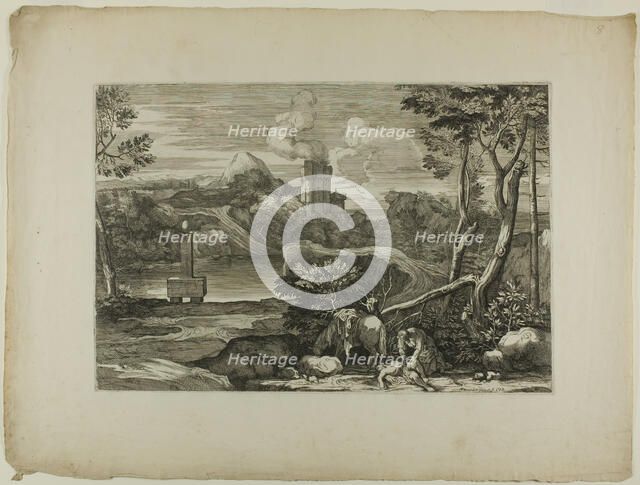 The Good Samaritan Anoints the Man Left for Dead with Oil and Water, 17th century. Creator: Sébastien Bourdon.