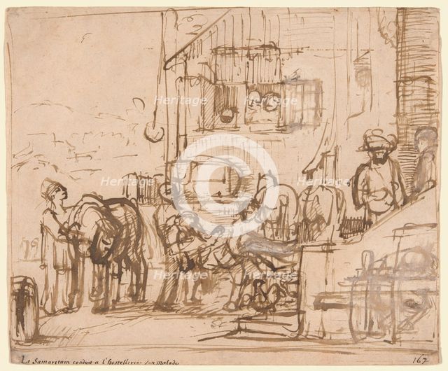 The Good Samaritan Arriving at the Inn, c.1660. Creator: Constantijn van Renesse.