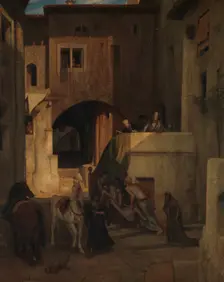 The Good Samaritan, by 1853. Creator: Alexandre Gabriel Decamps