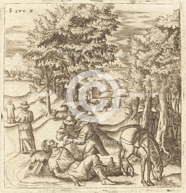 The Good Samaritan, probably c. 1576/1580. Creator: Leonard Gaultier.