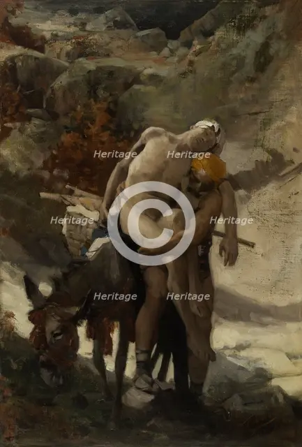 The Good Samaritan - sketch, 1878. Creator: Aime Morot.