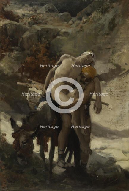 The Good Samaritan - sketch, 1878. Creator: Aime Morot.