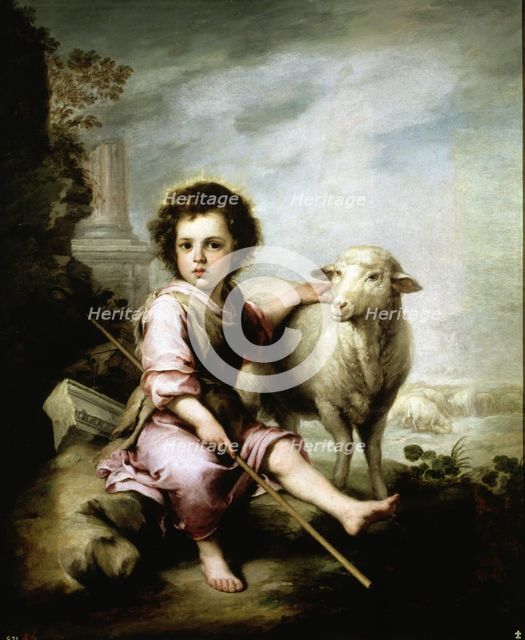  'The Good Shepherd', oil Painting by Bartolomé Esteban Murillo.