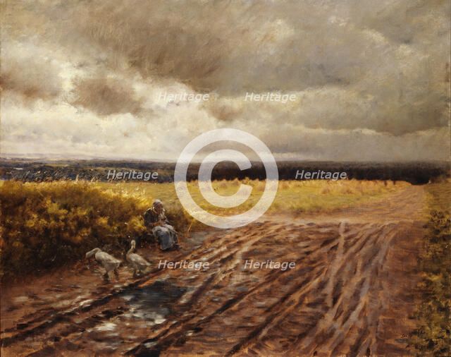 The goose girl, 1884. Creator: Giuseppe de Nittis.