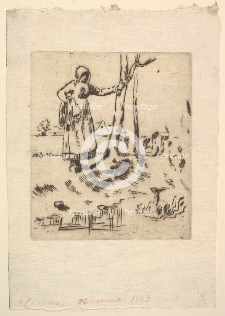 The Goose Girl, 1830-75. Creator: Jean Francois Millet.