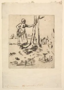 The Goose Girl, 1830-75. Creator: Jean Francois Millet