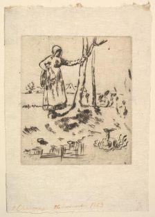 The Goose Girl, 1830-75. Creator: Jean Francois Millet