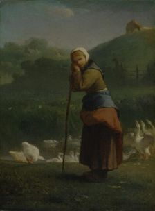 The goose girl at Gruchy 1854-6. Artist: Jean Francois Millet