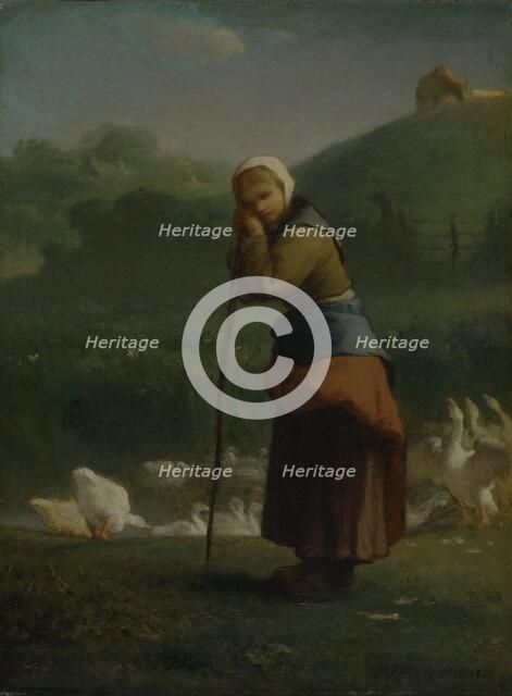 'The goose girl at Gruchy', 1854-6. Artist: Jean Francois Millet.