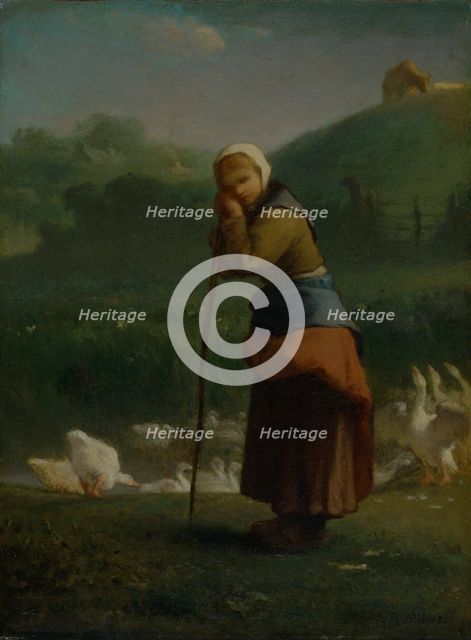 'The goose girl at Gruchy', 1854-6. Creator: Jean Francois Millet.