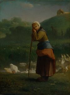 The goose girl at Gruchy 1854-6. Creator: Jean Francois Millet