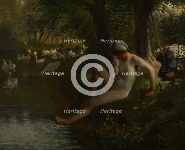 The Goose Girl, c1863. Creator: Jean Francois Millet.