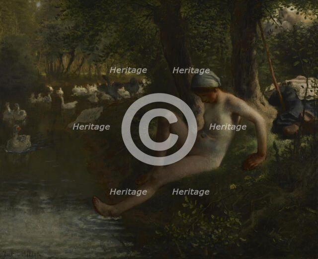 The Goose Girl, c1863. Creator: Jean Francois Millet.