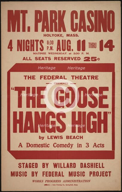 The Goose Hangs High, Holyoke, MA, [193-]. Creator: Unknown.