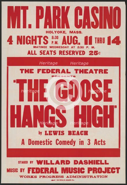 The Goose Hangs High, Holyoke, MA, [193-]. Creator: Unknown.