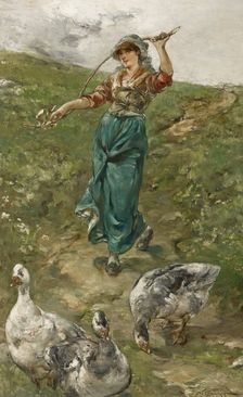 The Goose Herd, before 1890. Creator: Walter Shirlaw