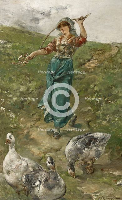 The Goose Herd, before 1890. Creator: Walter Shirlaw.