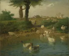 The goose keeper, 1866-1867. Creator: Millet; Jean-François (1814-1875)