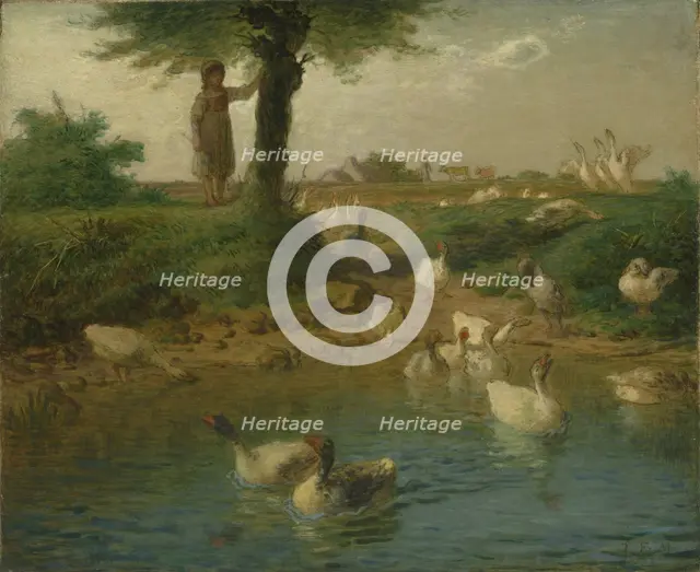 The goose keeper, 1866-1867. Creator: Millet; Jean-François (1814-1875).