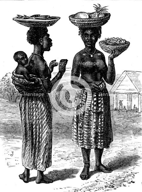 The Gold Coast and Ashantee War: women at market, Cape Coast Castle, 1873. Creator: Unknown.