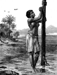 The Gold Coast and Ashantee War: a girl sacrificed to Ju-Ju, 1873. Creator: W Hollidge